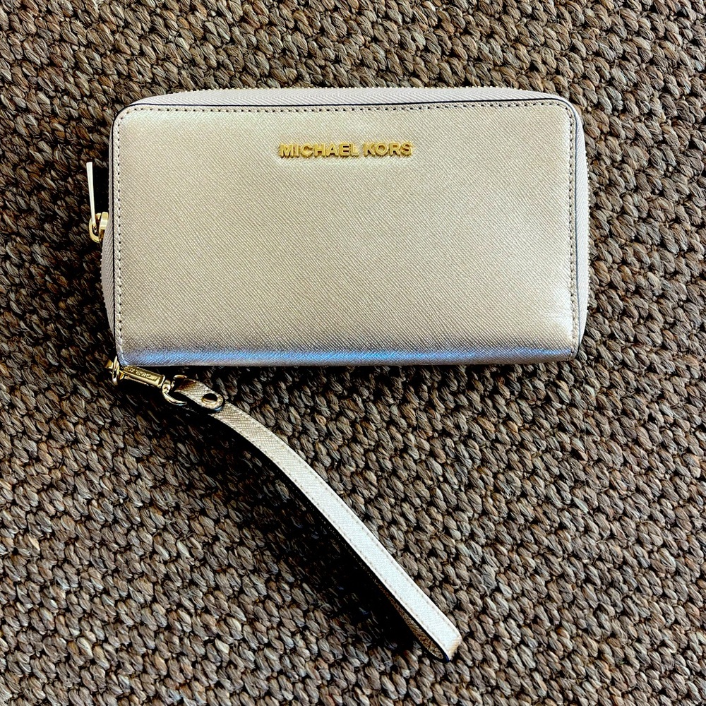 Gold Metallic Michael Kors Wallet/Clutch